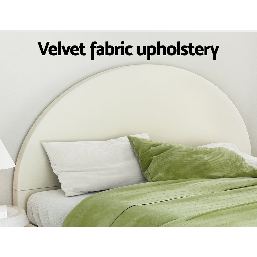 Bed Frame | King Size | Velvet | Cream | ELLA