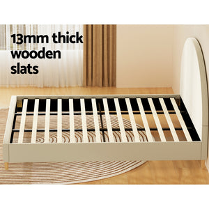 Bed Frame | King Size | Velvet | Cream | ELLA