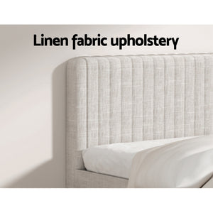 Queen Bed Frame + Pocket Coil Mattress Set | Linen Upholstered Platform Base