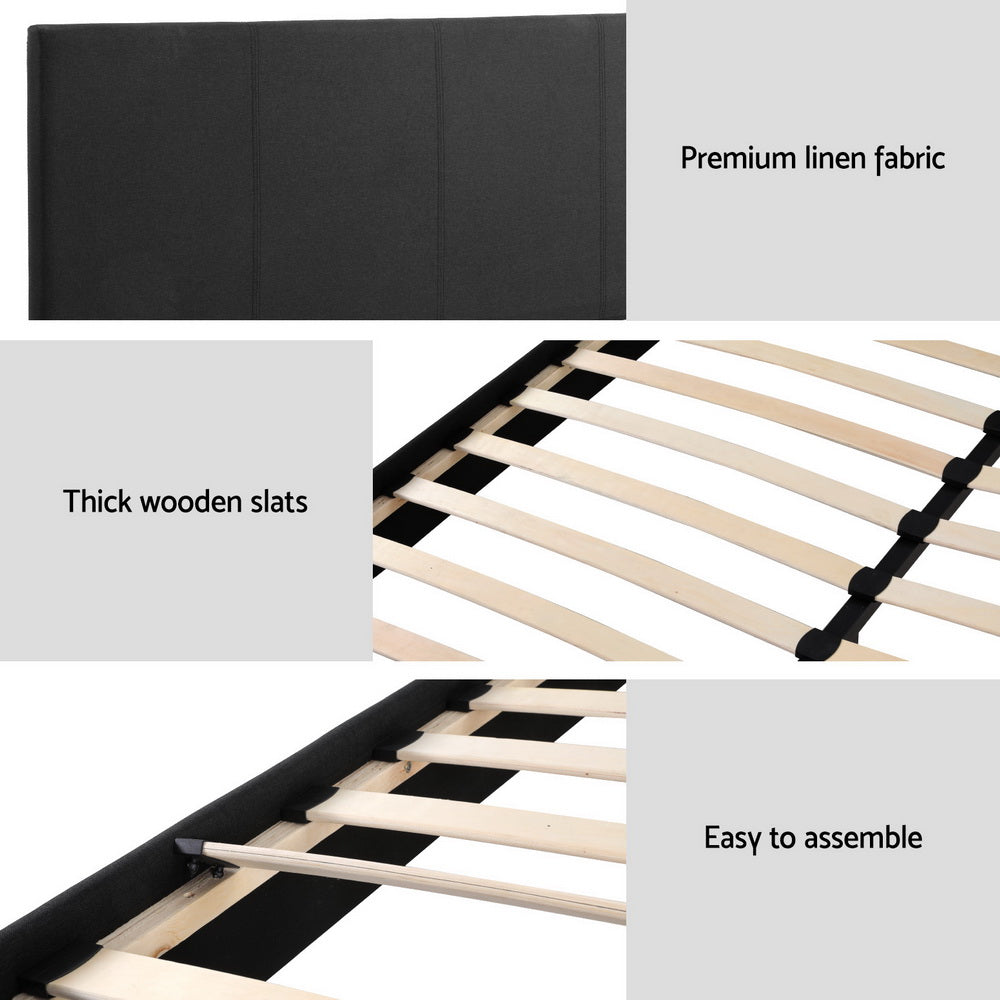 Double Bed Frame + Hybrid Mattress Set | Upholstered Platform Base | Pocket Coil