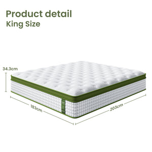King Bed Frame + Hybrid Mattress Set | Medium Firm | Linen Upholstered | Grey