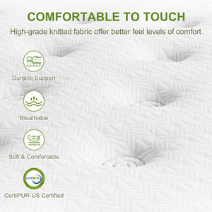 King Single Bed Frame + Hybrid Mattress Set | Boucle Upholstered Platform | White