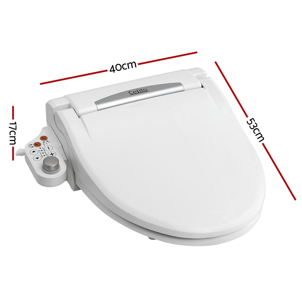 Cefito Electric Bidet Toilet Seat | LED Night Light | Heated Seat with Remote