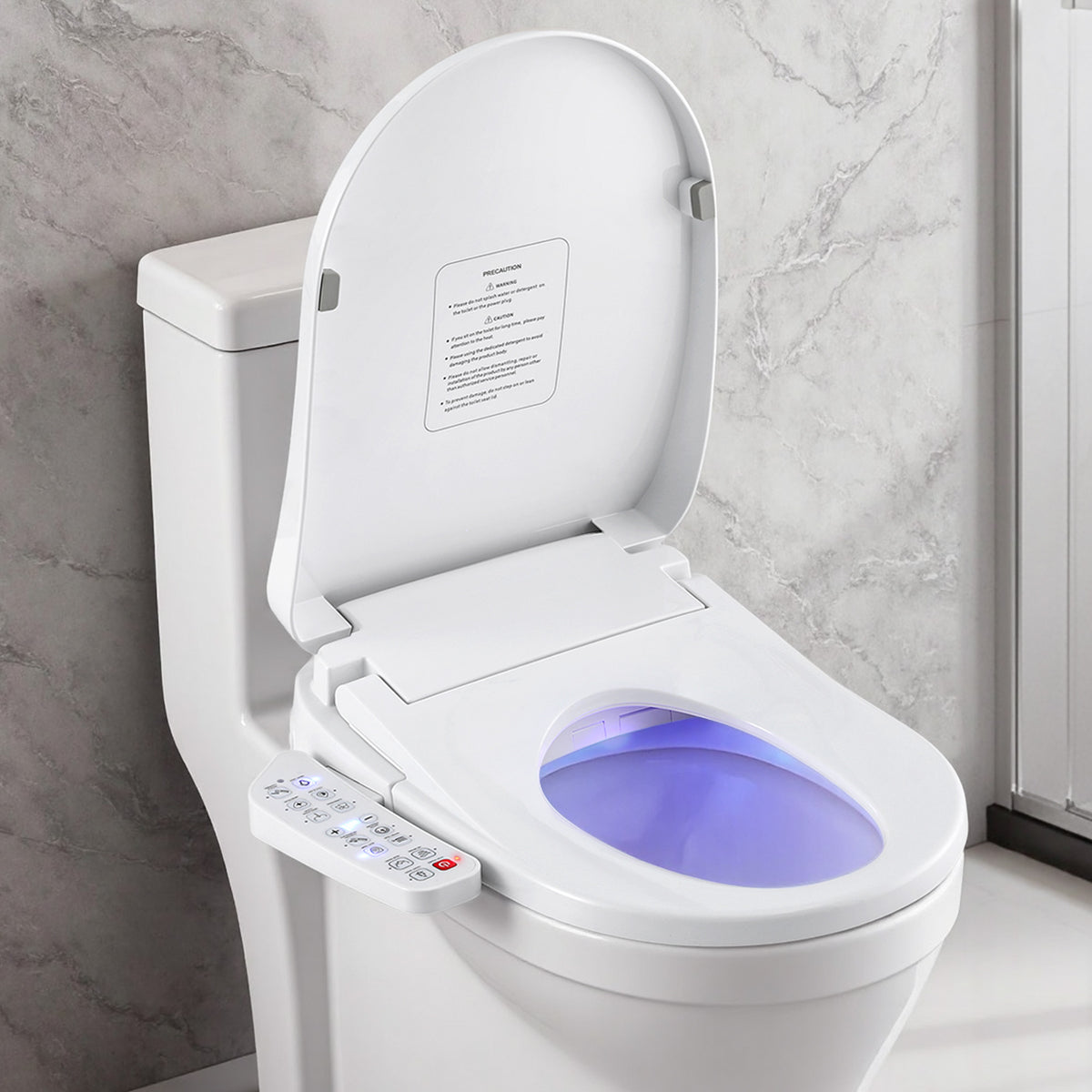 Electric Bidet Toilet Seat Cover | Heated Warm Water | Dryer | LED Night Light