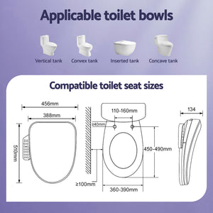 Electric Bidet Toilet Seat Cover | Heated Warm Water | Dryer | LED Night Light