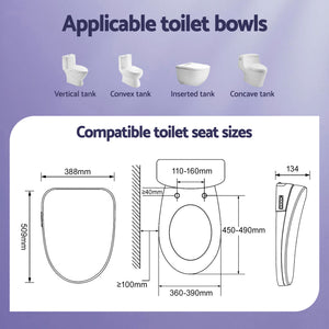 Electric Bidet Toilet Seat | Heated Dryer | Remote Control | Auto Wash