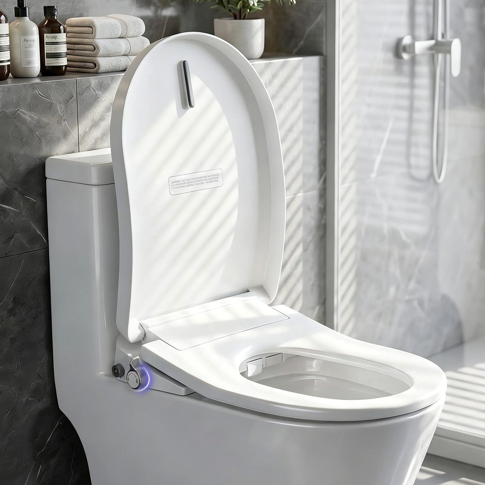 Electric Bidet Toilet Seat | D-Shape Wash Seat with Air Dryer