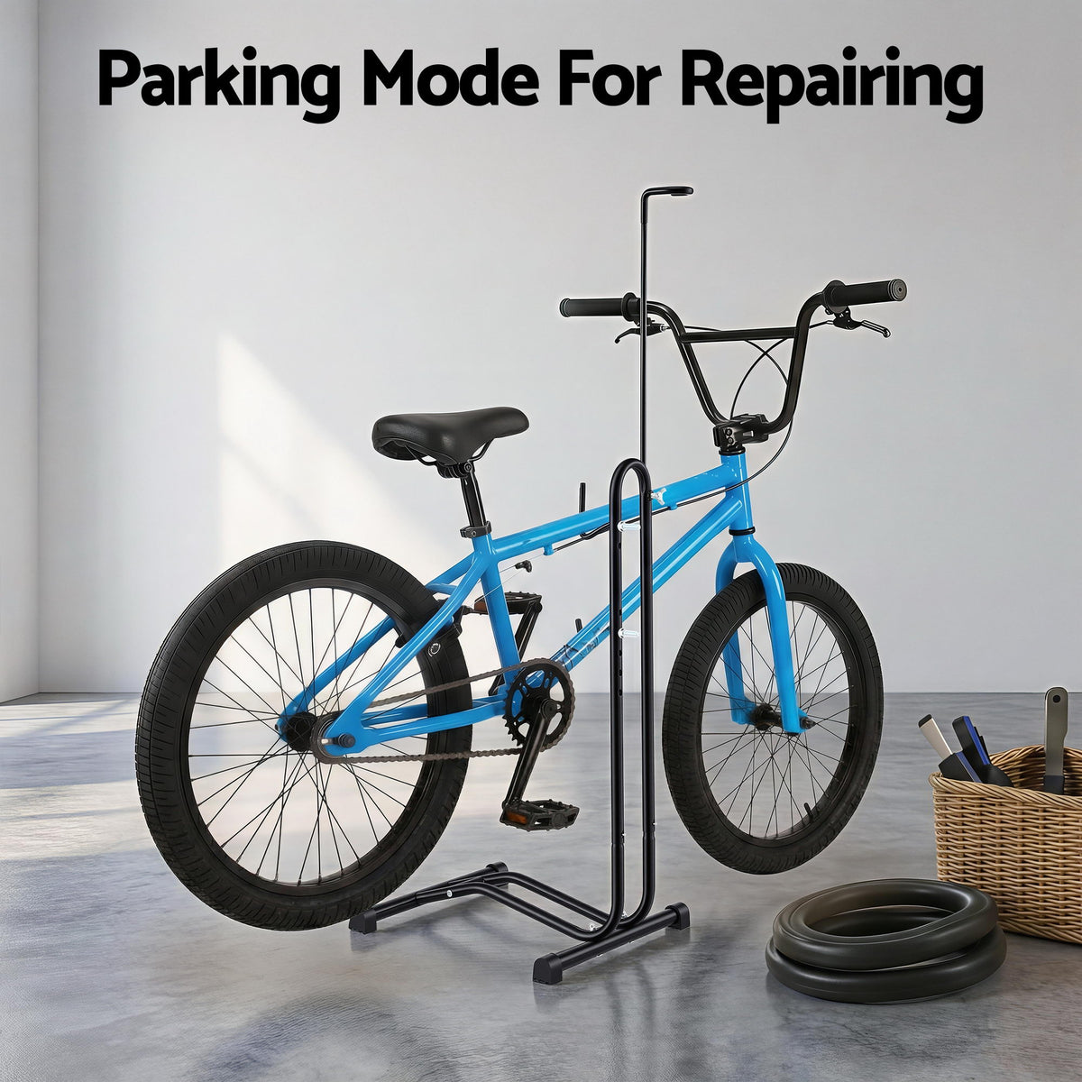 4-in-1 Bike Parking Stand | Adjustable Height | Vertical Storage Rack | 24–27.5 Inch Bikes
