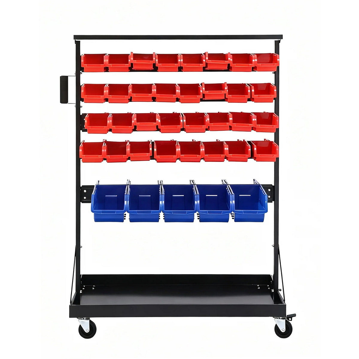 Storage Bins Rack | 74 Bins | Double Sided | Mobile Workshop Organiser