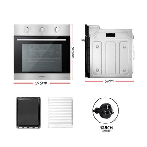 60cm Electric Built-In Wall Oven | 70L Capacity | Stainless Steel