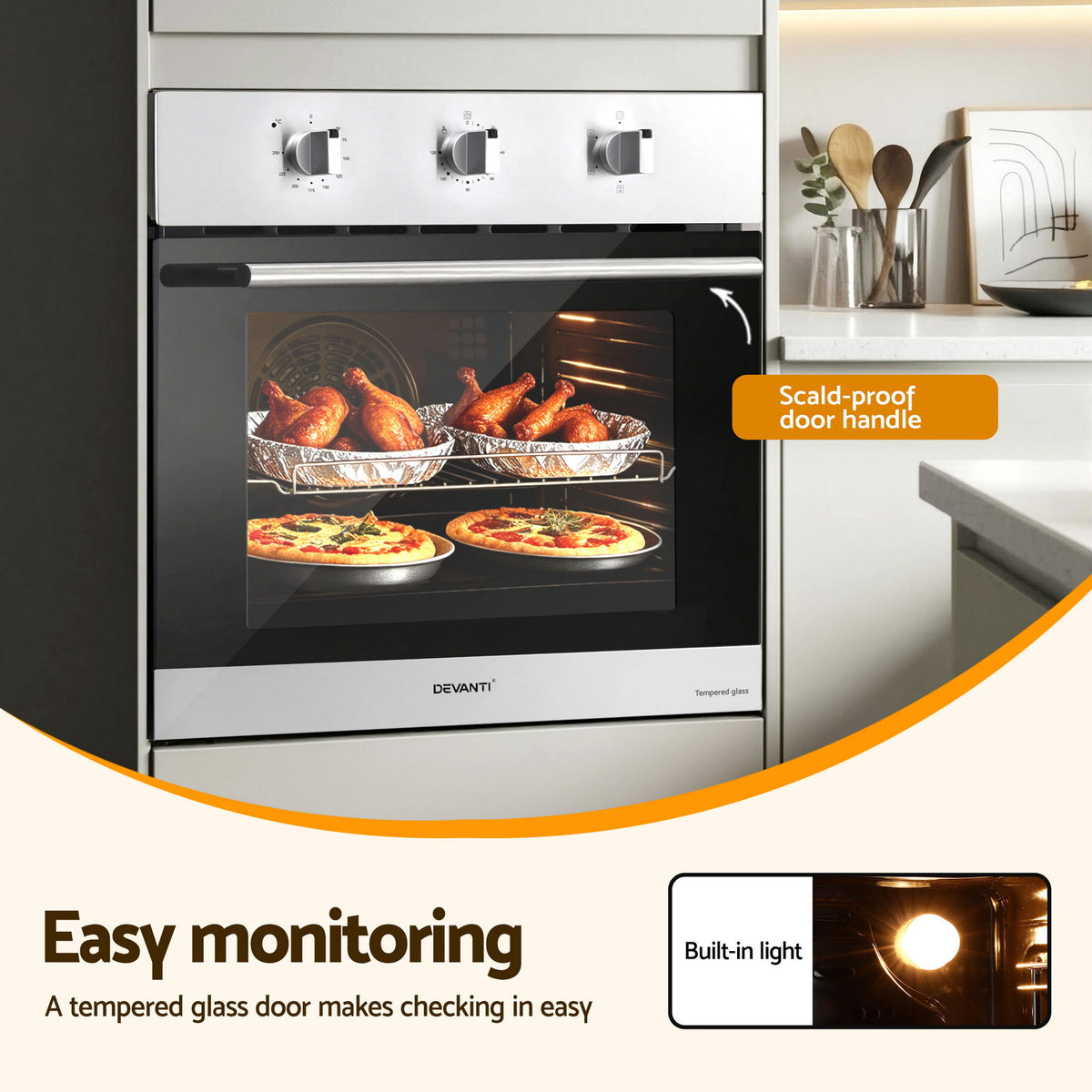 60cm Electric Built-In Wall Oven | 70L Capacity | Stainless Steel