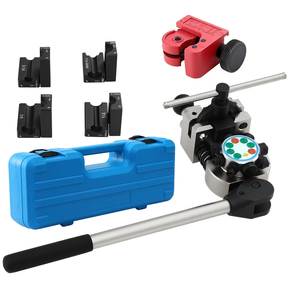 Brake Line Flaring Tool Kit | 45° Double Flare | 3/16"–3/8" Tubing + Cutter