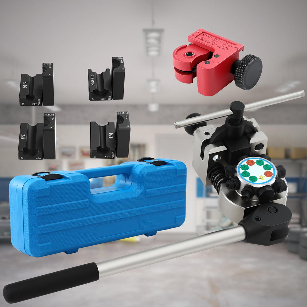 Brake Line Flaring Tool Kit | 45° Double Flare | 3/16"–3/8" Tubing + Cutter