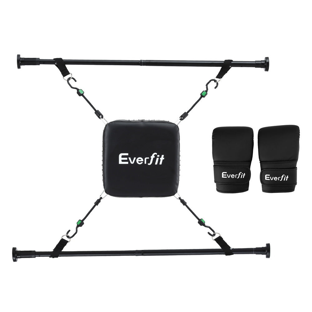 Doorway Punching Bag | Adjustable Boxing Target | Gloves Included | Black