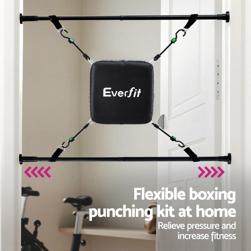 Doorway Punching Bag | Adjustable Boxing Target | Gloves Included | Black