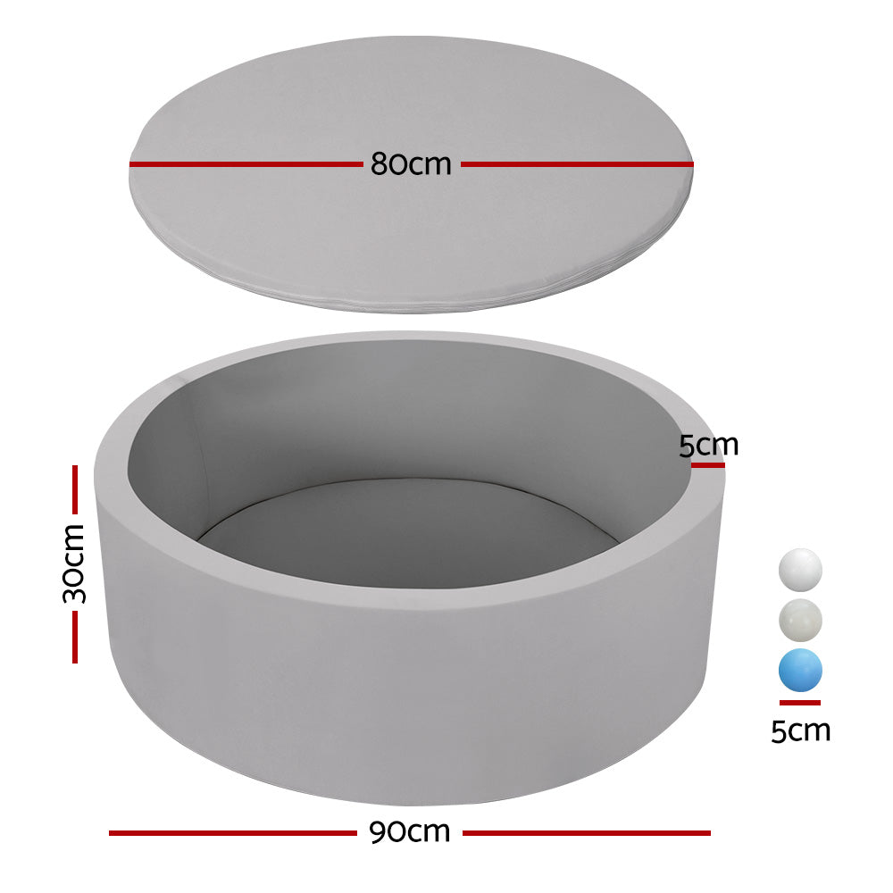 Ball Pit | 90x30cm | Ocean Foam Play Pool Barrier | Grey