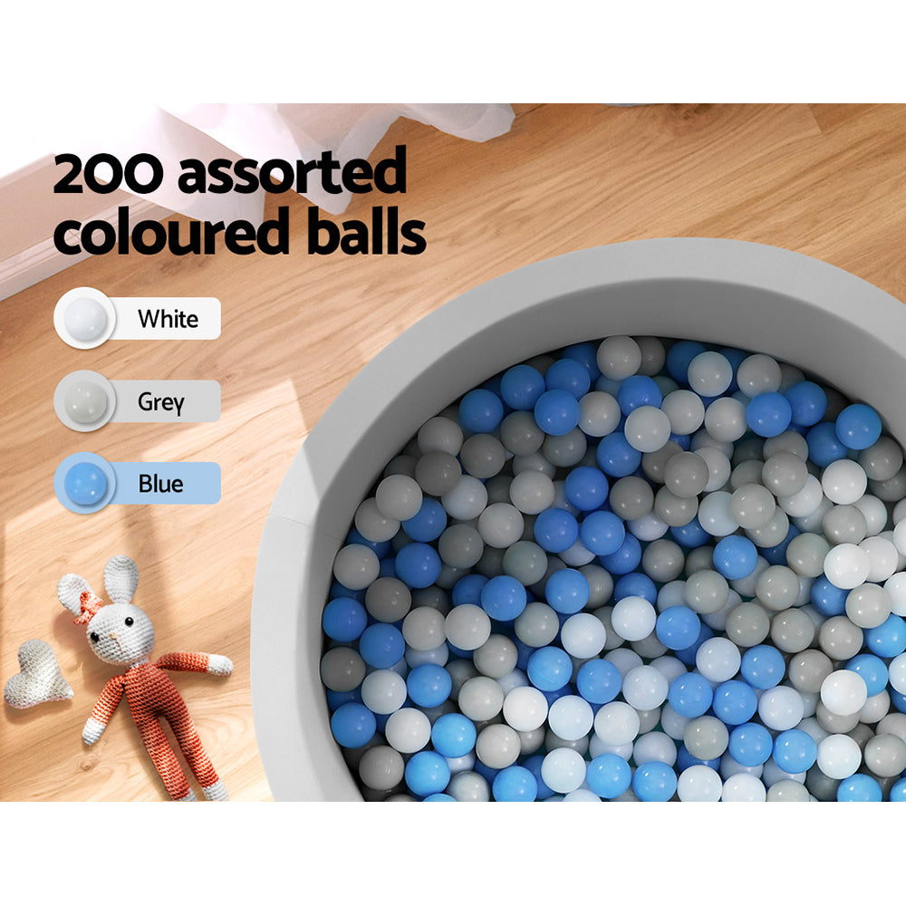 Ball Pit | 90x30cm | Ocean Foam Play Pool Barrier | Grey