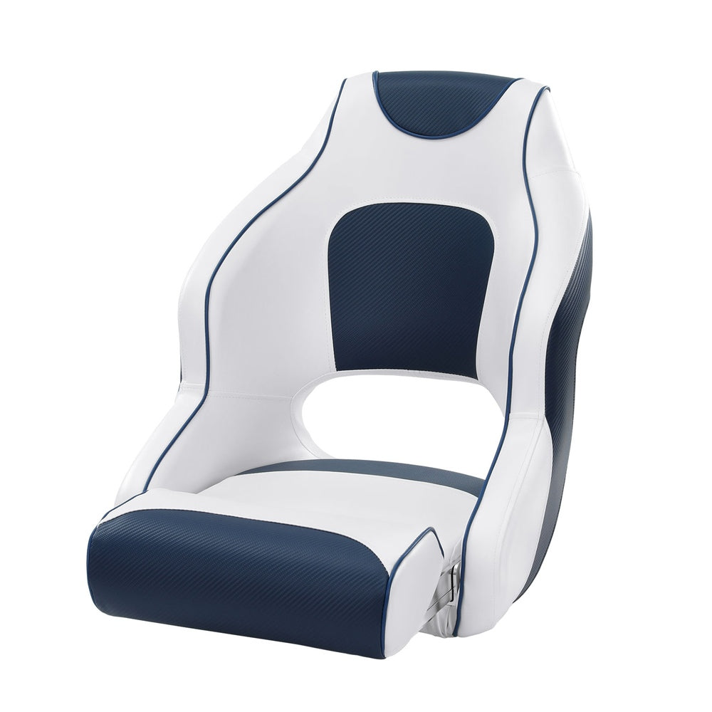 Seamanship Captain Bucket Boat Seat | Flip-Up Bolster with 15cm Swivel Padding | Blue