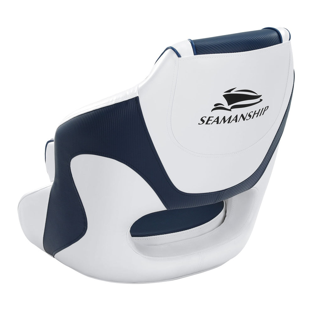 Seamanship Captain Bucket Boat Seat | Flip-Up Bolster with 15cm Swivel Padding | Blue