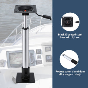 Boat Seat Pedestal 2 Pack | 55–75cm Adjustable | Gas Lift | 360° Swivel