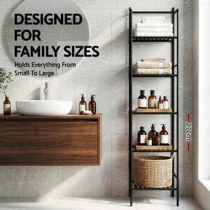 Corner Shower Caddy | 5 Tier | Floor Standing Bathroom Organiser | Black