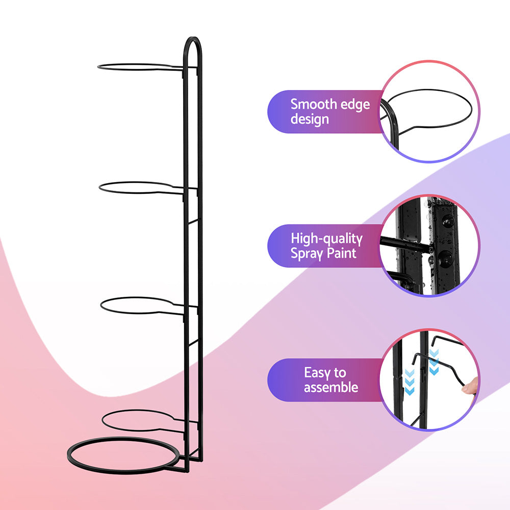 Ball Storage Rack 4-Tier | Sports Equipment Holder | Garage & Gym Organiser | Black