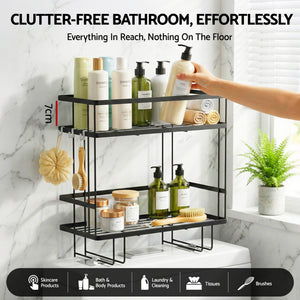 Over-Toilet Storage Rack | 2 Tier Bathroom Shelf | Organiser