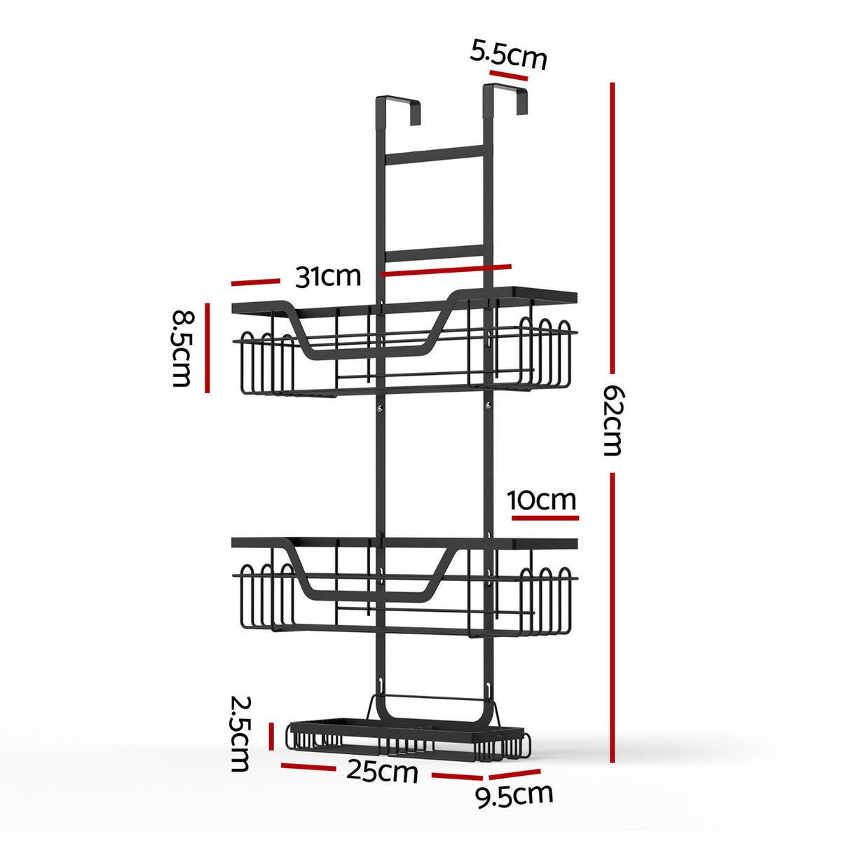 Over Door Shower Caddy | 3 Tier | Hanging Bathroom Organizer