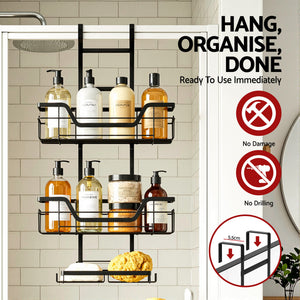 Over Door Shower Caddy | 3 Tier | Hanging Bathroom Organizer