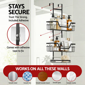 Over Door Shower Caddy | 3 Tier | Hanging Bathroom Organizer