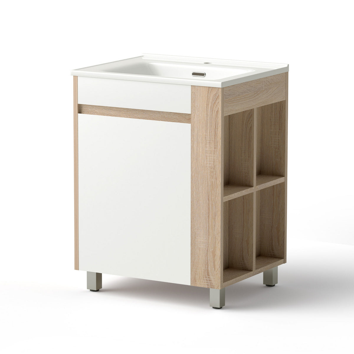 835mm Vanity Unit with Basin | Freestanding Bathroom Cabinet | Side Storage