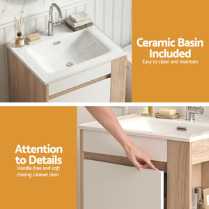 835mm Vanity Unit with Basin | Freestanding Bathroom Cabinet | Side Storage