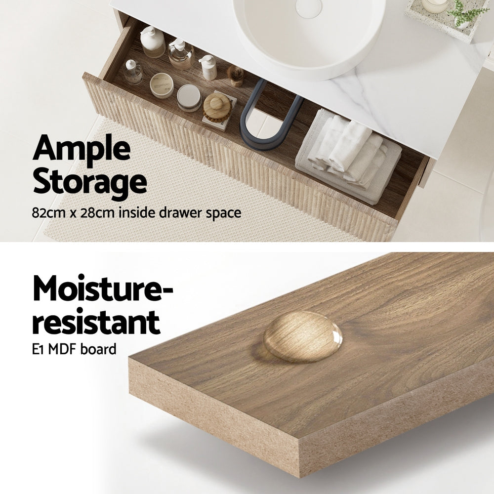 Cefito Vanity Unit | 915mm | With Basin | Oak Finish