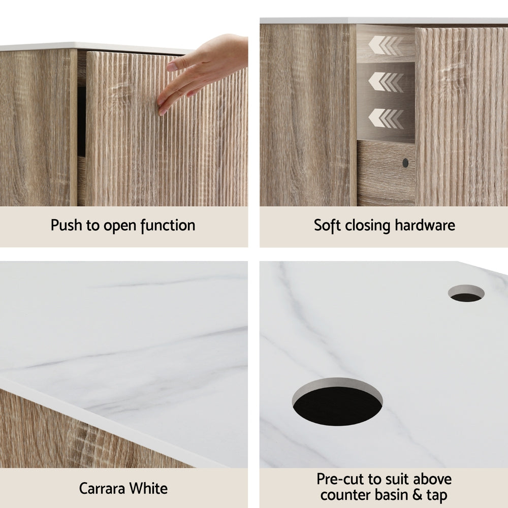 Cefito Vanity Unit | 915mm | With Basin | Oak Finish