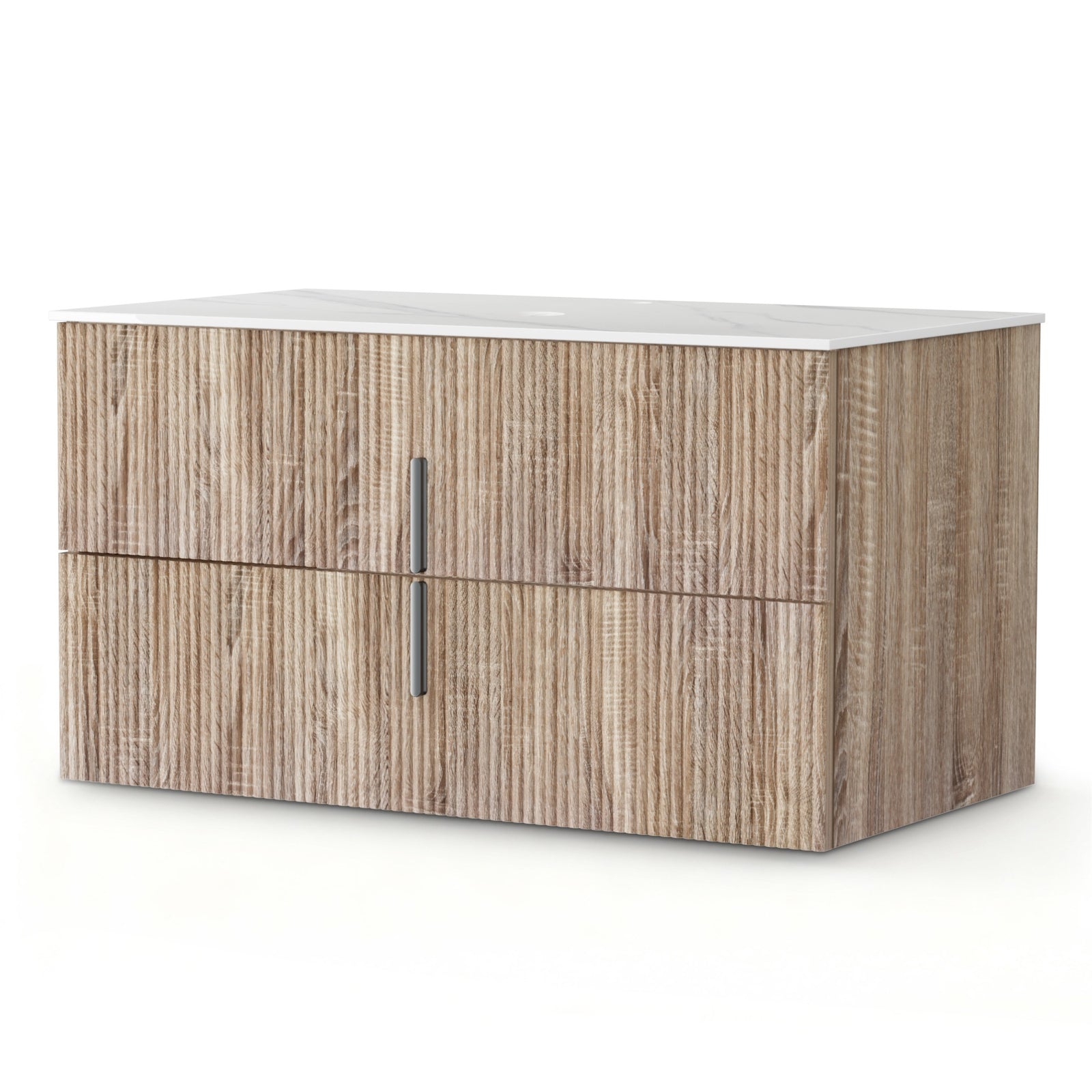 Bathroom Vanity Unit | 900mm | Wall Hung | Timber Front | Pine