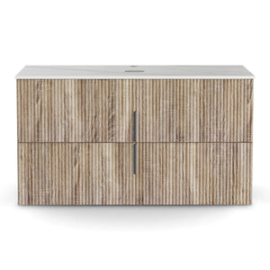 Bathroom Vanity Unit | 900mm | Wall Hung | Timber Front | Pine