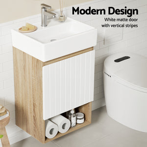 Cefito Vanity Unit | 445mm | Wall Hung Sink | Bathroom Cabinet | White