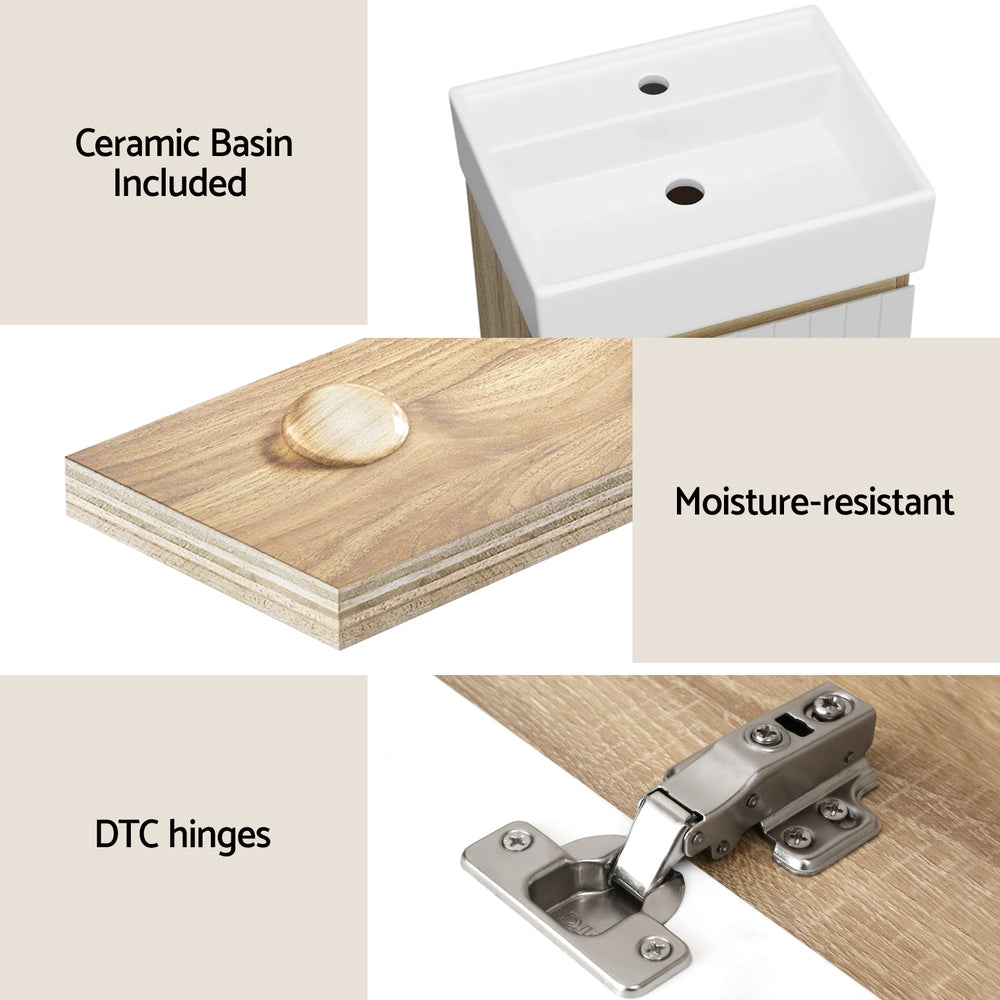 Cefito Vanity Unit | 445mm | Wall Hung Sink | Bathroom Cabinet | White