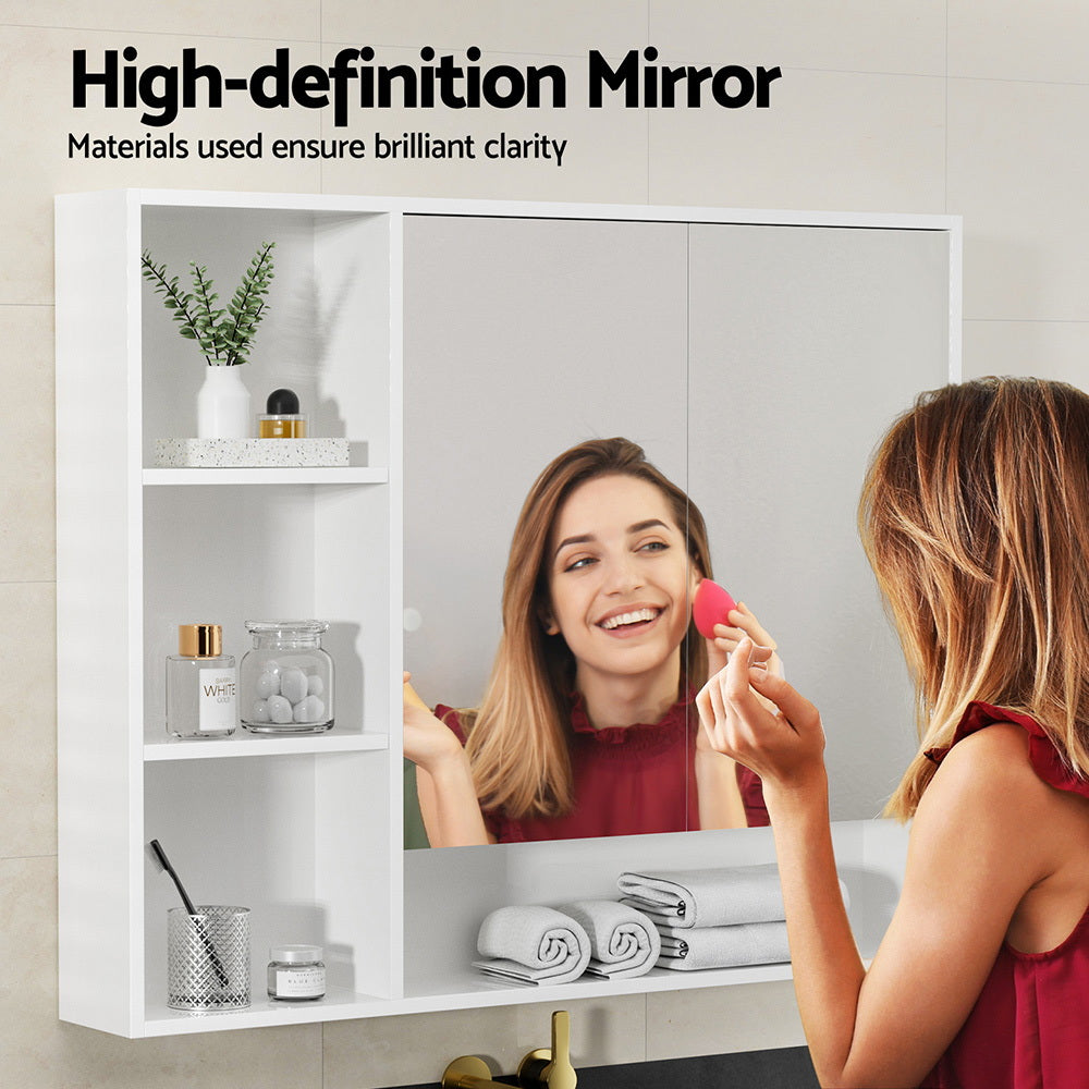 Cefito Bathroom Mirror Cabinet 100cm | Wall Mounted Vanity Storage | White Medicine Cabinet