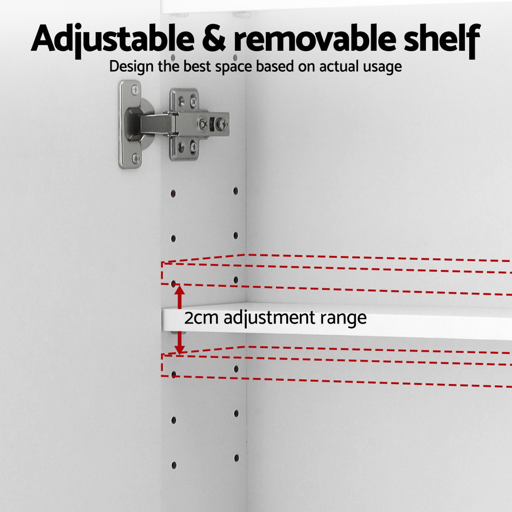 Shaving Mirror Cabinet | Arch Design | Wall Hung | 450x900mm | White
