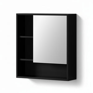 Mirror Cabinet | 560mm | Wall Mounted | Adjustable Shelf | Black