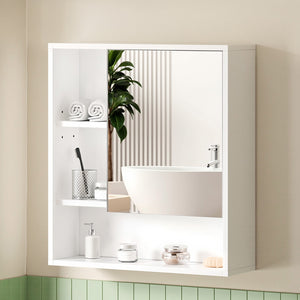 Bathroom Mirror Cabinet | 560mm | Wall Mounted | Adjustable Shelf | White