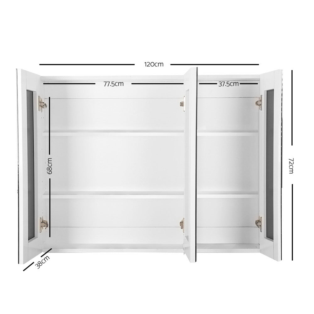 Cefito | Bathroom Mirror Cabinet | 1200x720mm | White