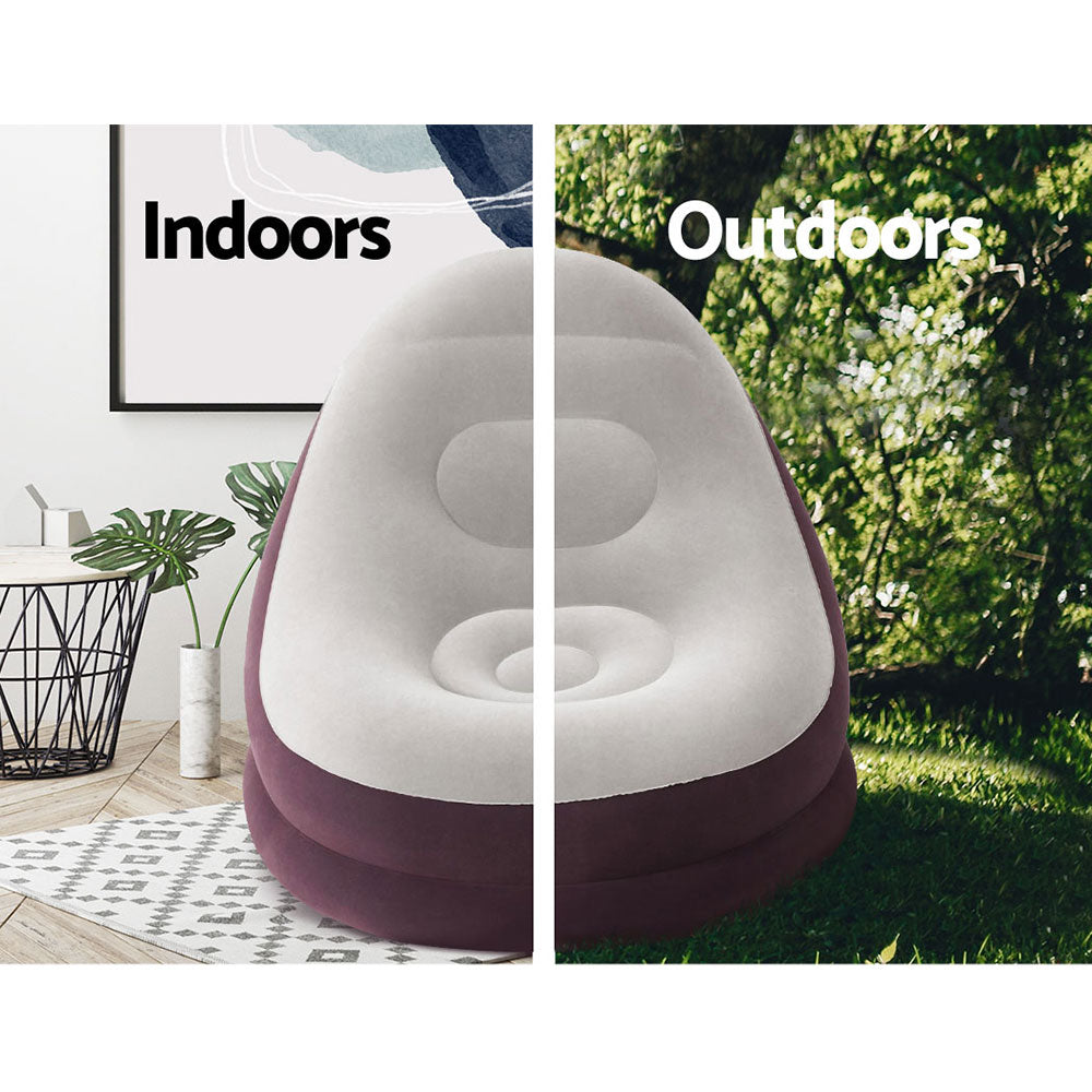 Bestway | Inflatable Air Chair | Seat Couch | Lazy Sofa Lounge Ottoman | Purple/Blue