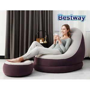 Bestway | Inflatable Air Chair | Seat Couch | Lazy Sofa Lounge Ottoman | Purple/Blue