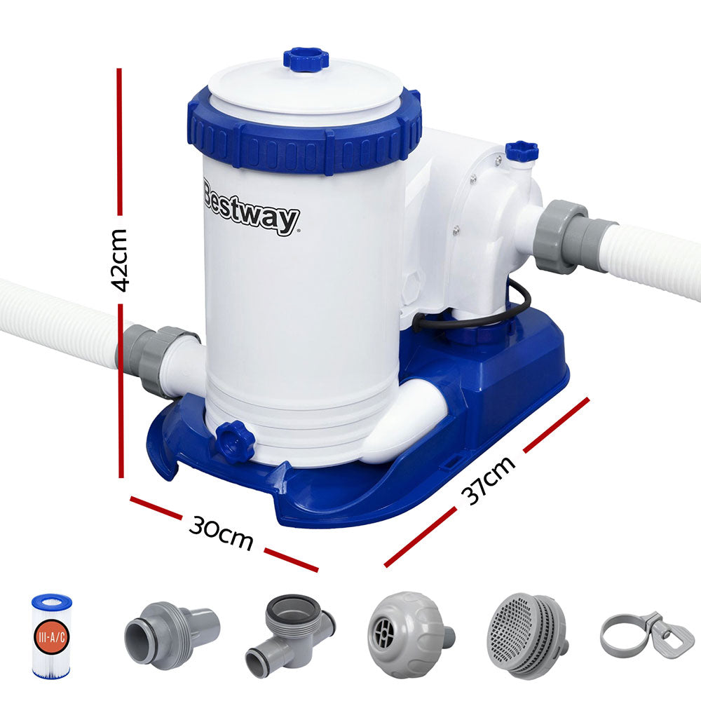 Bestway Pool Pump Cartridge Filter | 2500GPH | 9463L/H | Flowclear Pool Cleaner