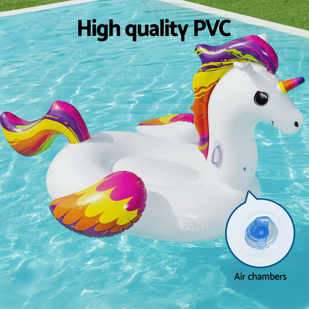 Unicorn Pool Float | Inflatable Ride-On Lounger | 224x156cm
