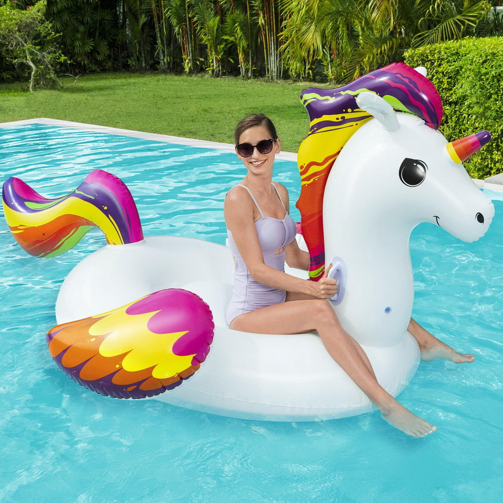 Unicorn Pool Float | Inflatable Ride-On Lounger | 224x156cm