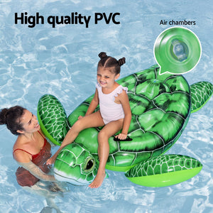 Turtle Pool Float | Inflatable Ride-On Lounger | 153x140cm