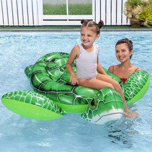 Turtle Pool Float | Inflatable Ride-On Lounger | 153x140cm